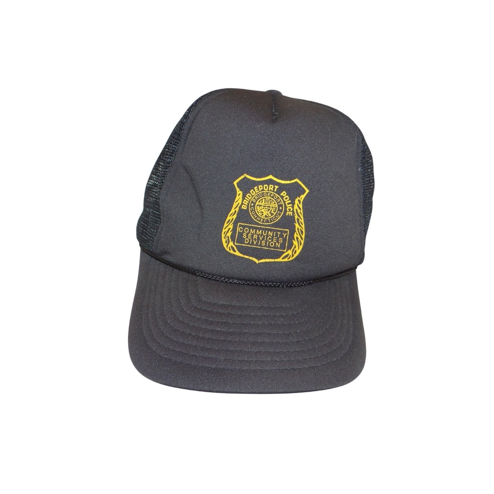 Vintage Bridgeport Police Community Services Division Trucker Hat Black Nissun